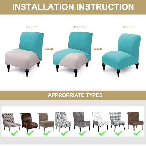 Armless Chair Slipcover Stretch Washable 2 Pack q7k
