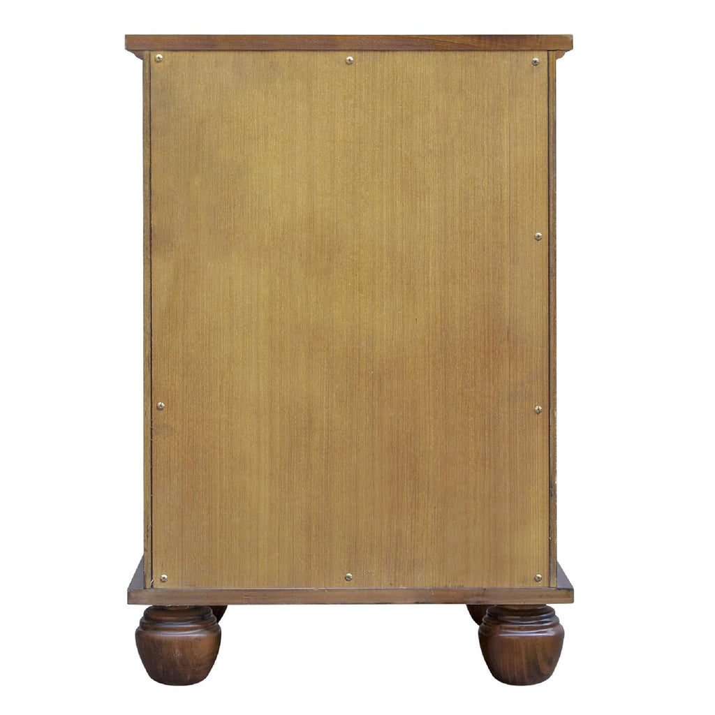 Tropical Walnut Nightstand with Felt Lined Drawer and Shelf k7p