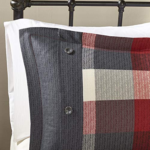 Cabin Lodge Plaid Comforter Set King 7 Piece Red a7