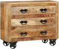 Sideboard with 3 Drawers 31.5"x11.8"x25.6" Solid Rough Wood Mango,Furniture,Cabinets & Storage,Buffets & Sideboards,Brown,26.15kg/57.53ib