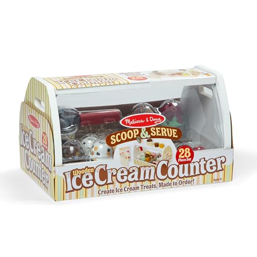 Wooden Ice Cream Counter Play Set 28pcs a7