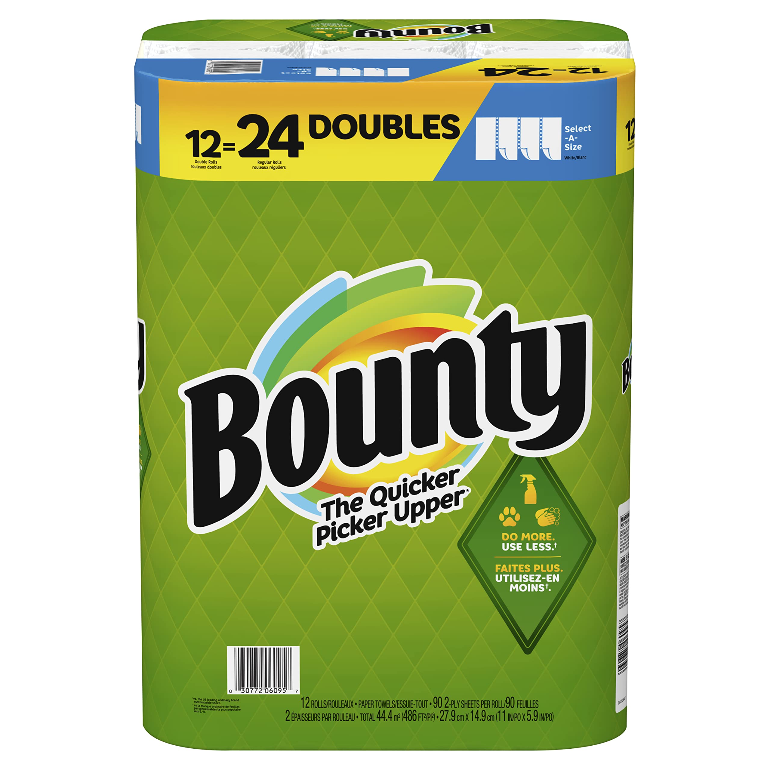 Bounty White Full Sheet Paper Towels, 12 Double Rolls