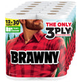 Brawny Tear-A-Square 3-Ply Paper Towels, 12 XL Family Rolls = 30 Regular