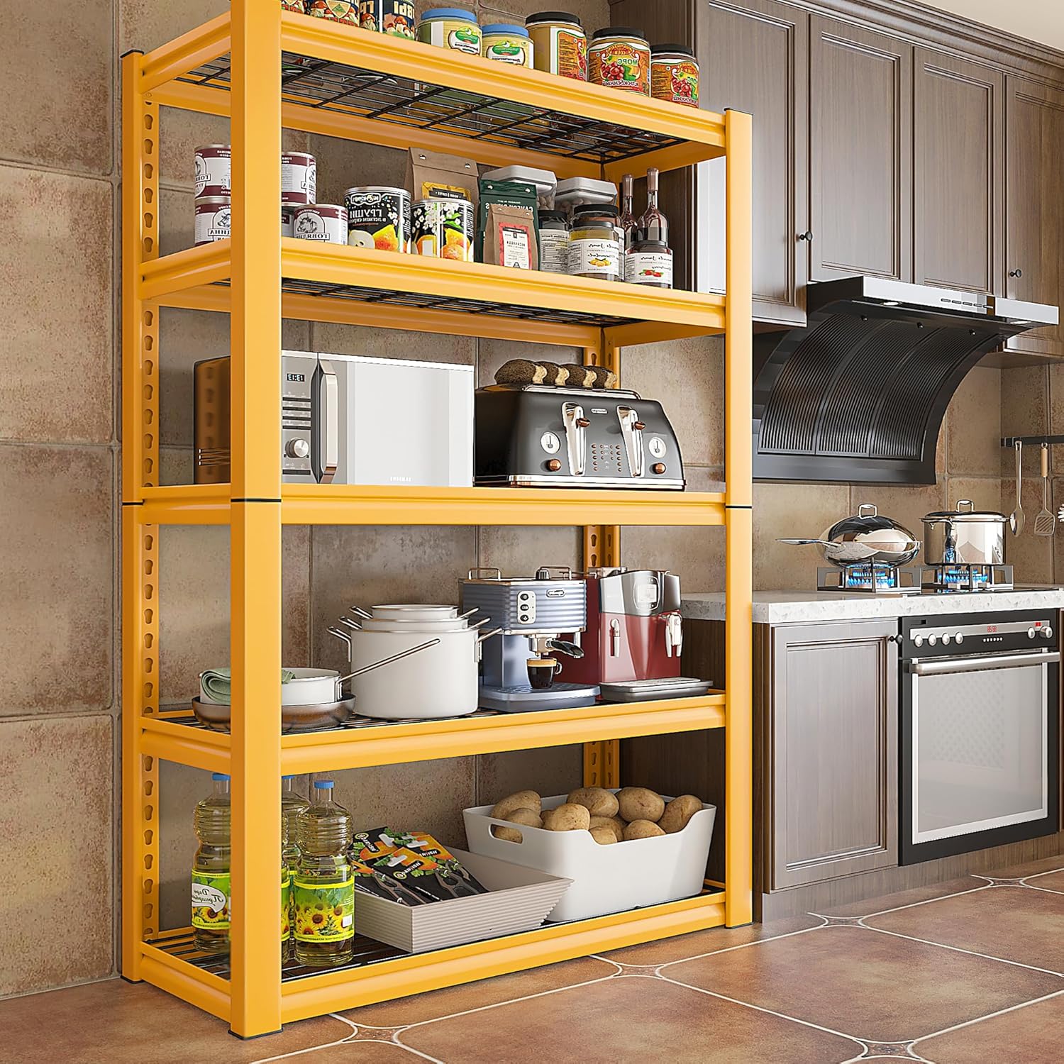 Garage Shelving Heavy Duty 5-Tier Adjustable Metal Storage Rack 72H k7