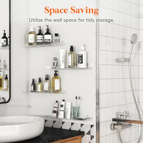 Acrylic Wall Shelves 10 Pack White 15 Inch Decor q7B