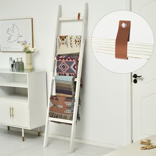 Wooden Blanket Ladder 6.4ft Black q7