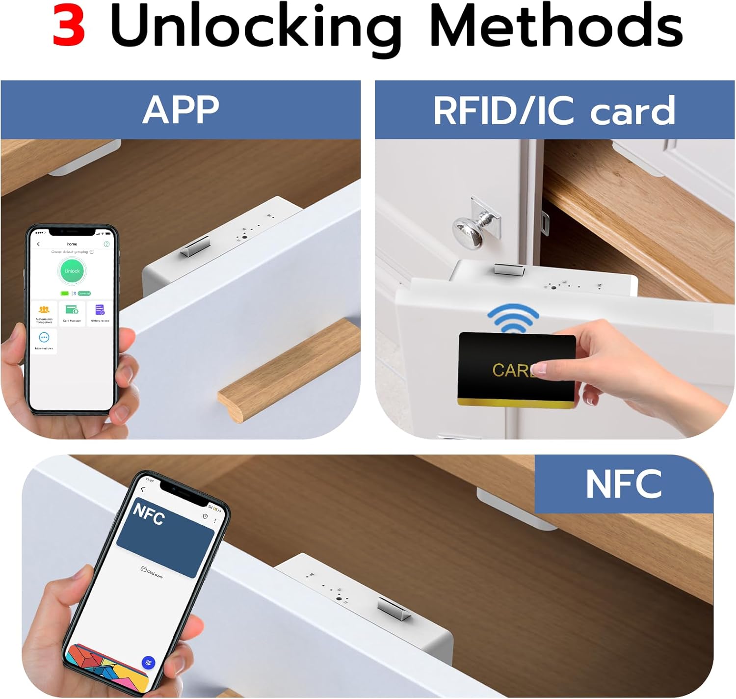Magnetic Cabinet Locks Child Safety Bluetooth Keyless a7