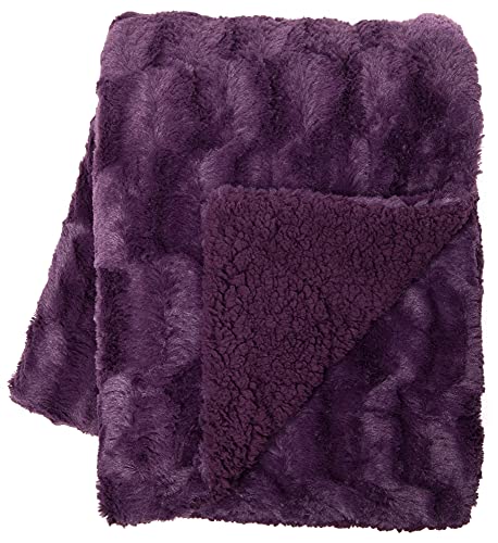 Embossed Faux Fur Throw Blanket 50x65 Gray a7