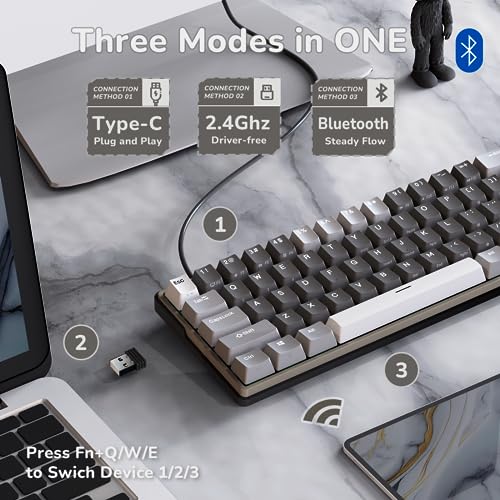RK61 Plus Wireless Gaming Keyboard 60% Mechanical RGB Hot Swappable Pc
