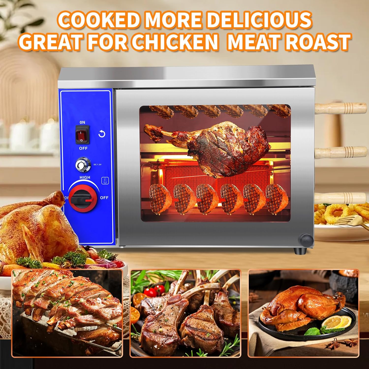 Gas Rotisserie Oven Shawarma Grill Machine Doner Kebab Chicken Propane Grill k7m