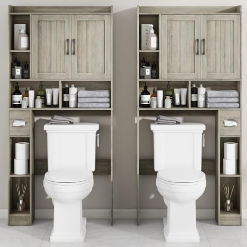 Over The Toilet Storage Cabinet with Sliding Doors a7k
