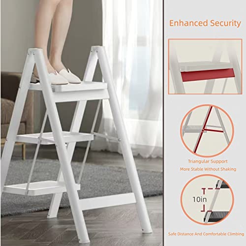Folding Step Stool with Anti-Slip Pedal, 330lbs Capacity k7a