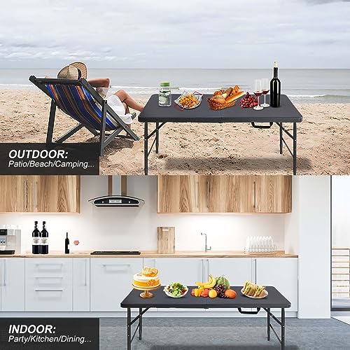 Folding Table 4ft Heavy Duty Indoor Outdoor Picnic Dining a7
