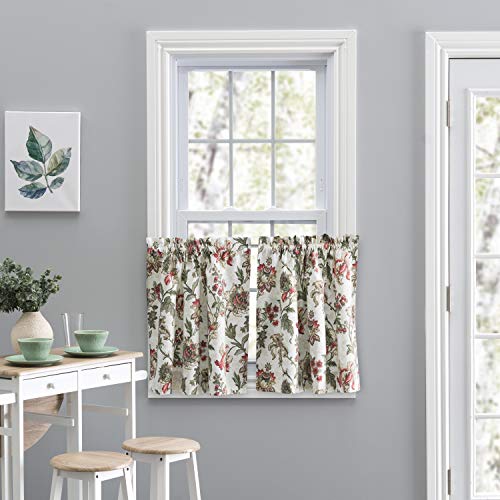 Ellis Curtain Madison Floral Tailored Tier, 56" x 24", Brick
