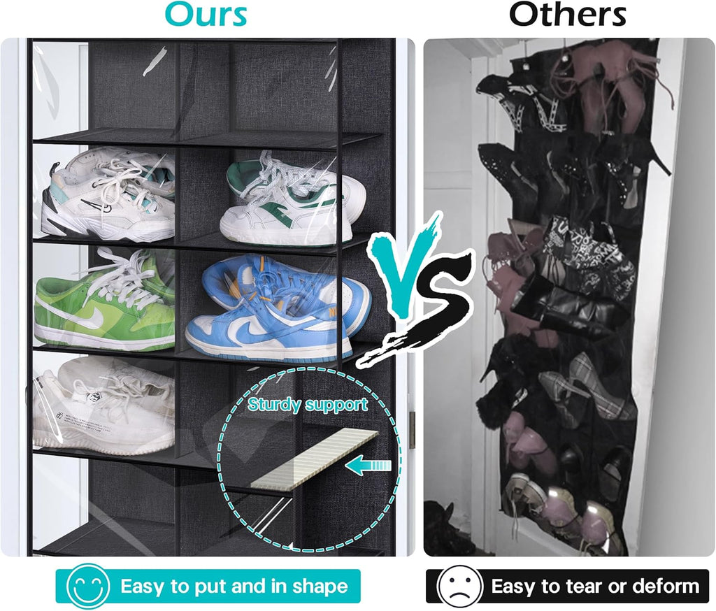 Over the Door Shoe Rack for 14 Pairs Dustproof Hanging Organizer a7