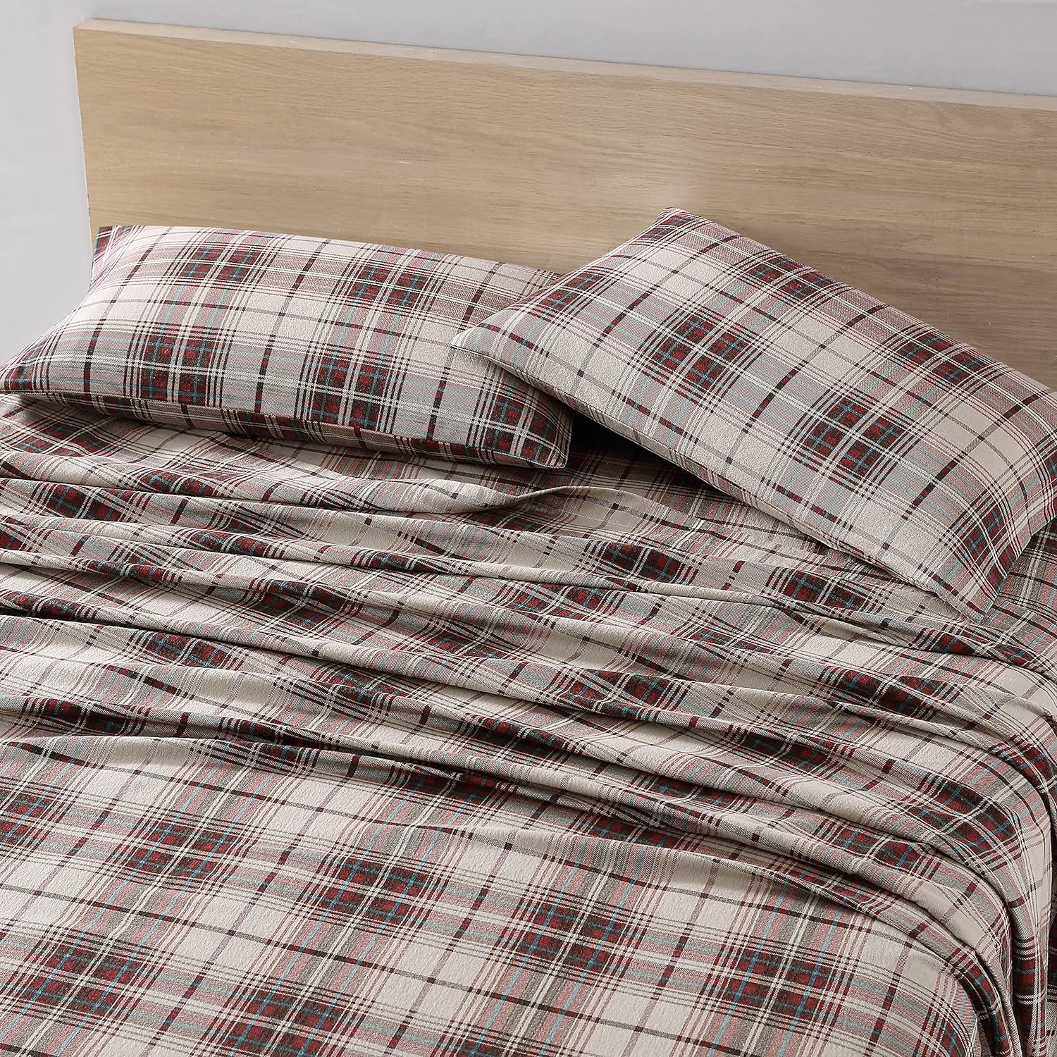 Queen Flannel Cotton Sheets Set Brushed Softness Cozy7k