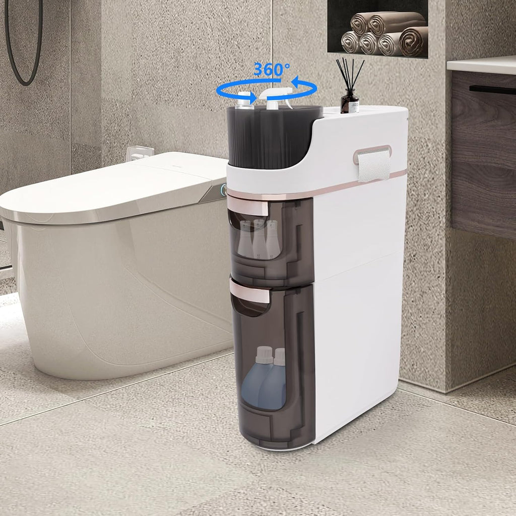 Bathroom Tall Narrow Storage Cabinet with Drawers a7