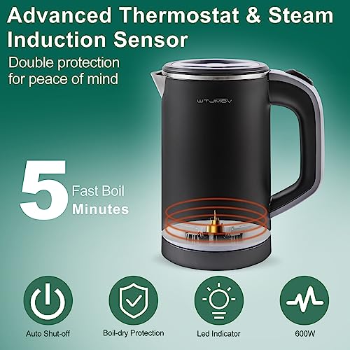 Small Electric Kettle 0.8L Portable Auto Shut-off k7p