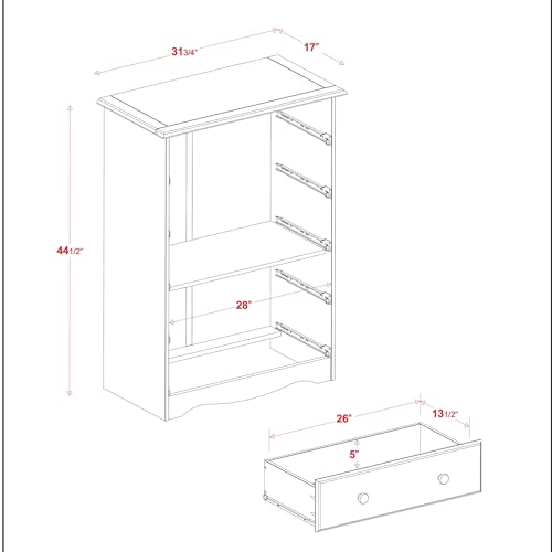 Solid Wood 5-Drawer Chest with Knobs Honey Pine Stained Light Wood k7