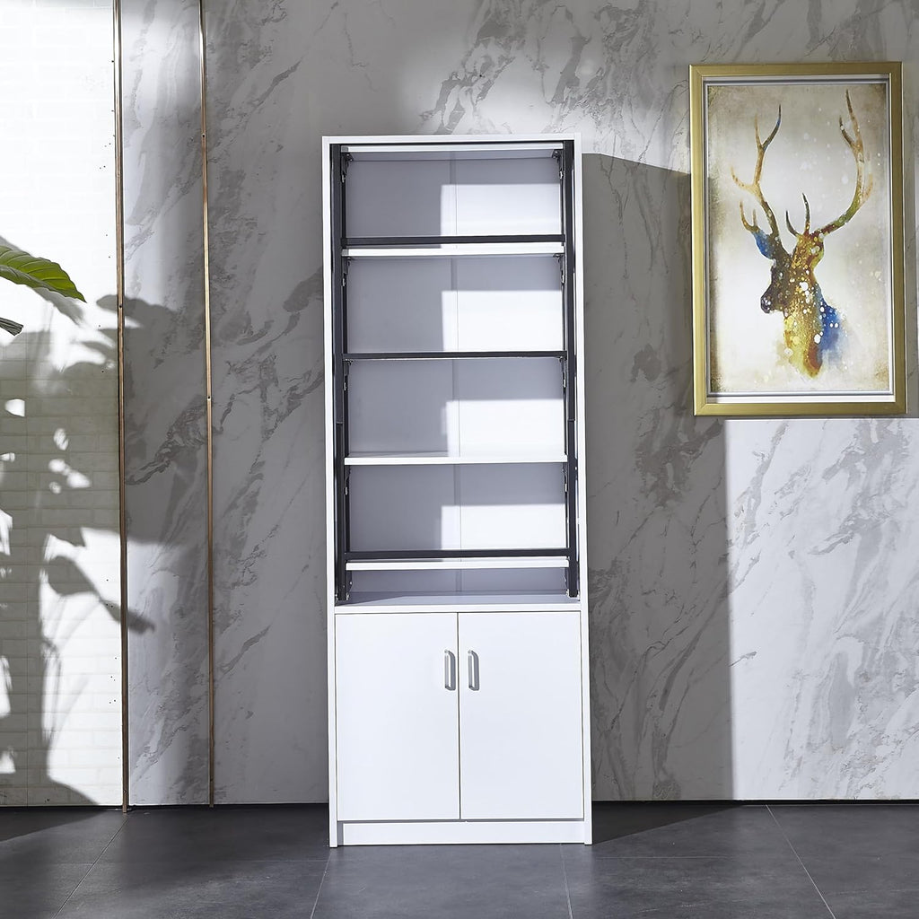 Wall Mounted Fold Out Desk with Storage White k7
