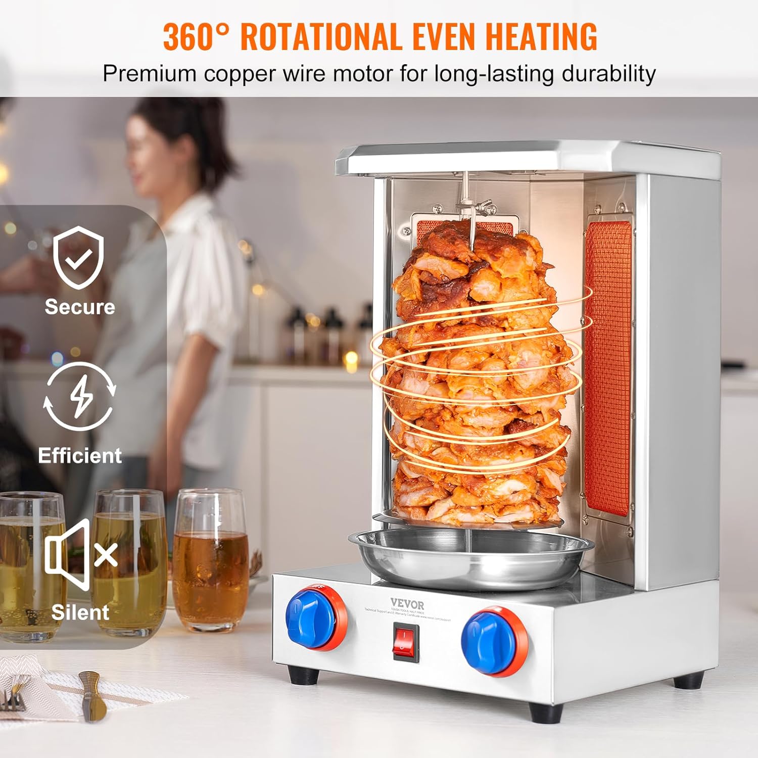Shawarma Grill Machine with 2 Burners, 13 lbs Capacity a7
