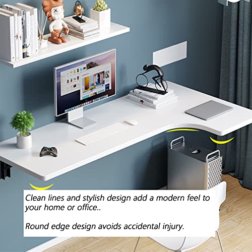 Wall Mounted L-Shape Corner Desk with Fold Down Table k7q