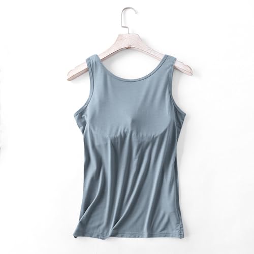 Womens Tank Tops with Built in Bras Padded Yoga Stretch Cami a7