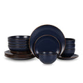 Stone Lain Brasa Modern Stoneware 32 Piece Dinnerware Sets, Plates and bowls Sets, Dish Set for 8, Blue