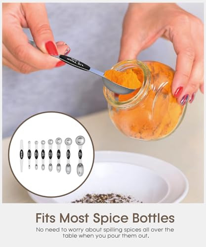 Magnetic Measuring Cups and Spoons Set, 304 Stainless Steel, 15 Pieces a7K