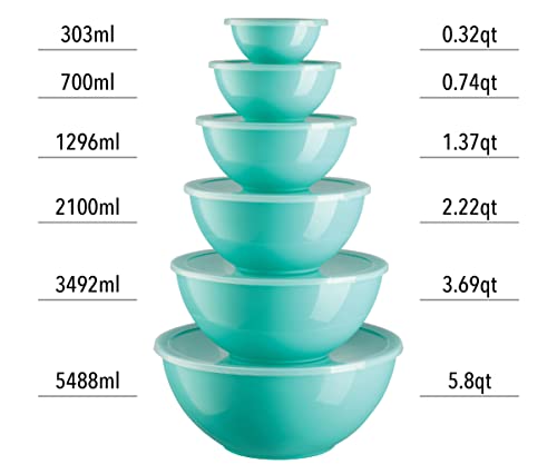 Mixing Bowls with Airtight Lids, Nesting Set for Cooking & Baking, 12 Piece k7