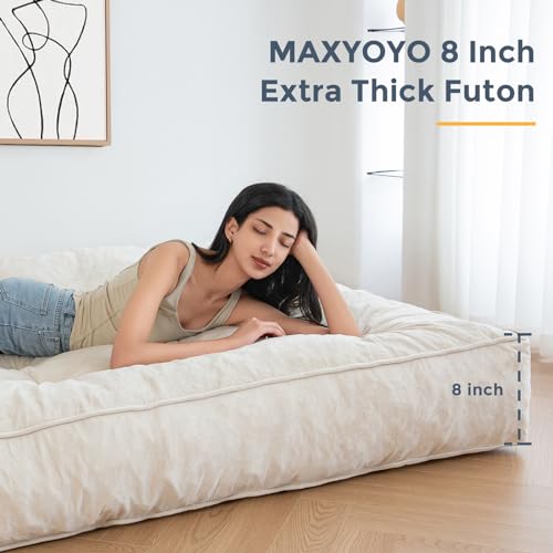 Velvet Futon Mattress Full Size Beige k7m