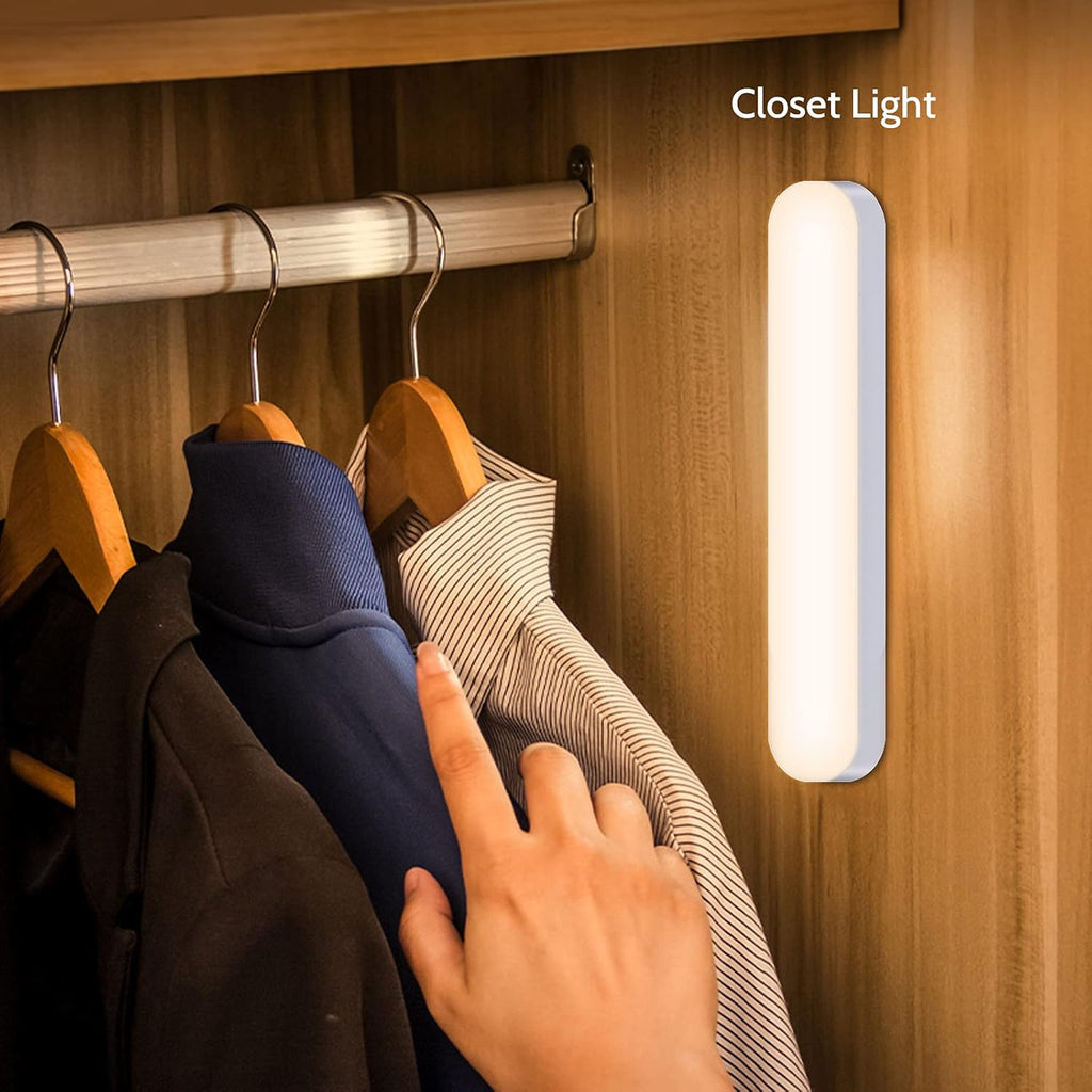 Closet Stick on Light, LED Dimmable Under Cabinet Wireless, Magnetic Night Light Bar with Rechargeable Battery, Counter for Kitchen Stairs Hallway Sink k7