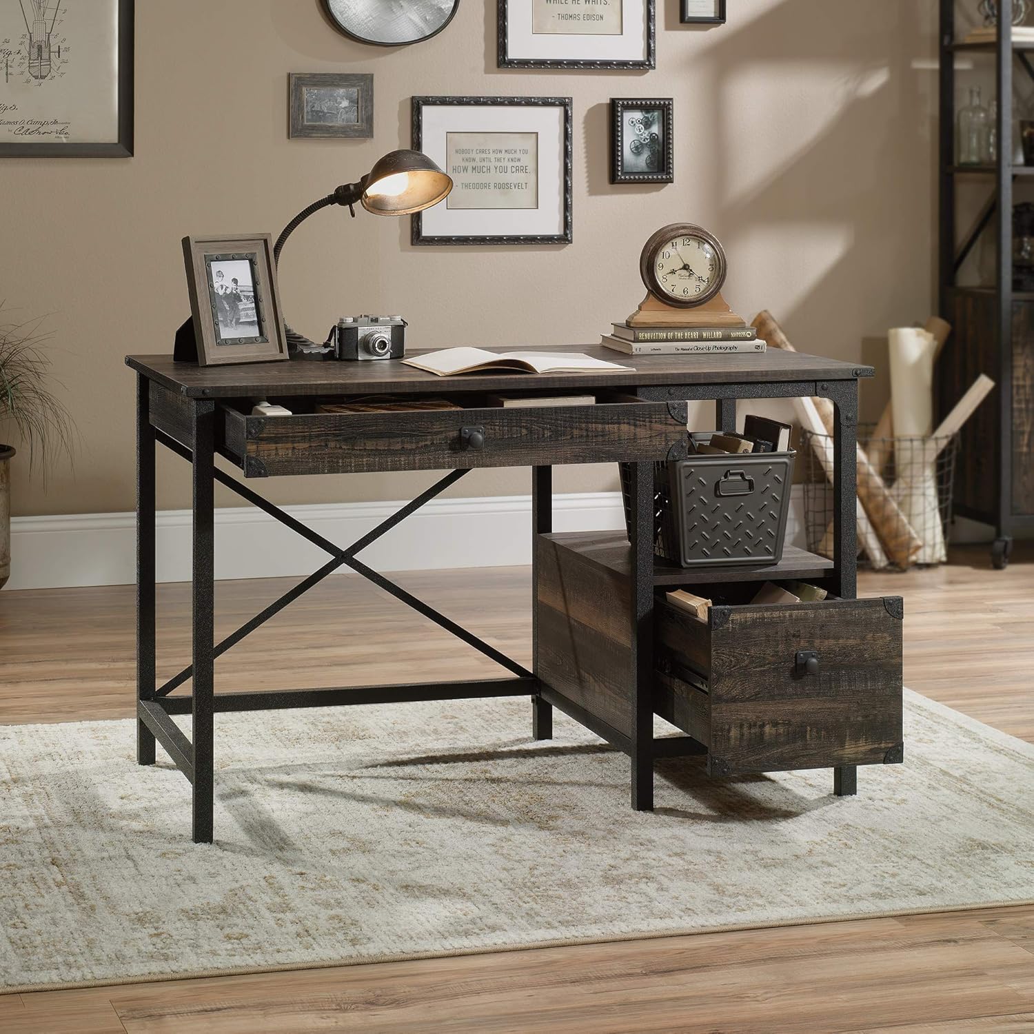 Desk with Carbon Oak Finish k7m