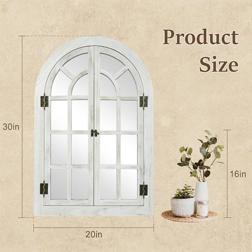 Arched Wall Mirror Wood Frame Farmhouse Decor for Bedroom Living Room a7