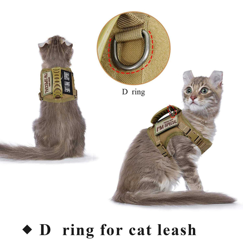 Tactical Cat Harness Escape Proof Soft Mesh Adjustable Pet Vest k7m