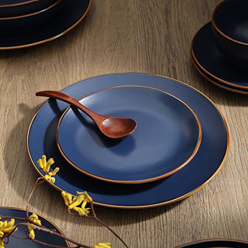 Stoneware Dinnerware Set for 8, Blue a7