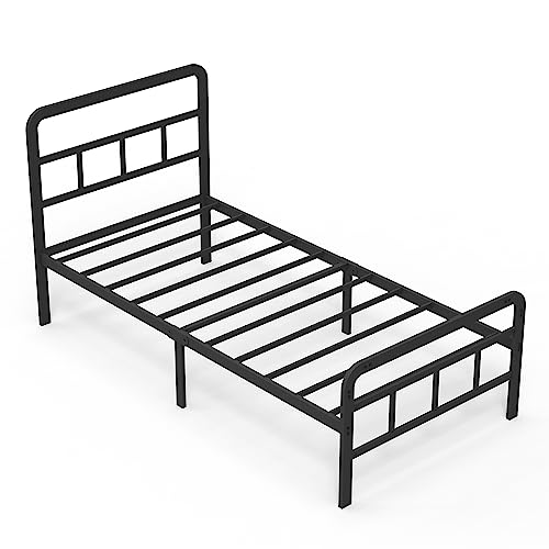California King Bed Frame with Headboard Metal Platform Black k7