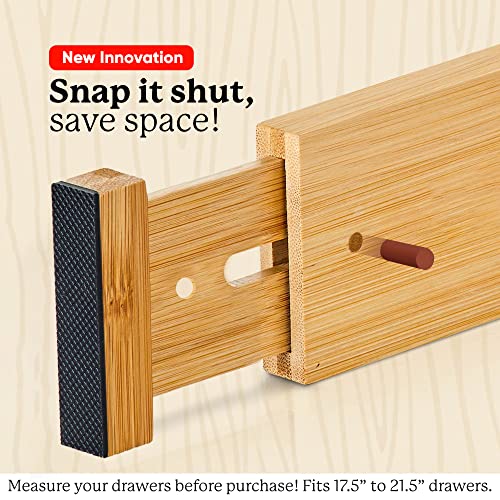 Bamboo expandable drawer dividers for clothes and kitchen 7k