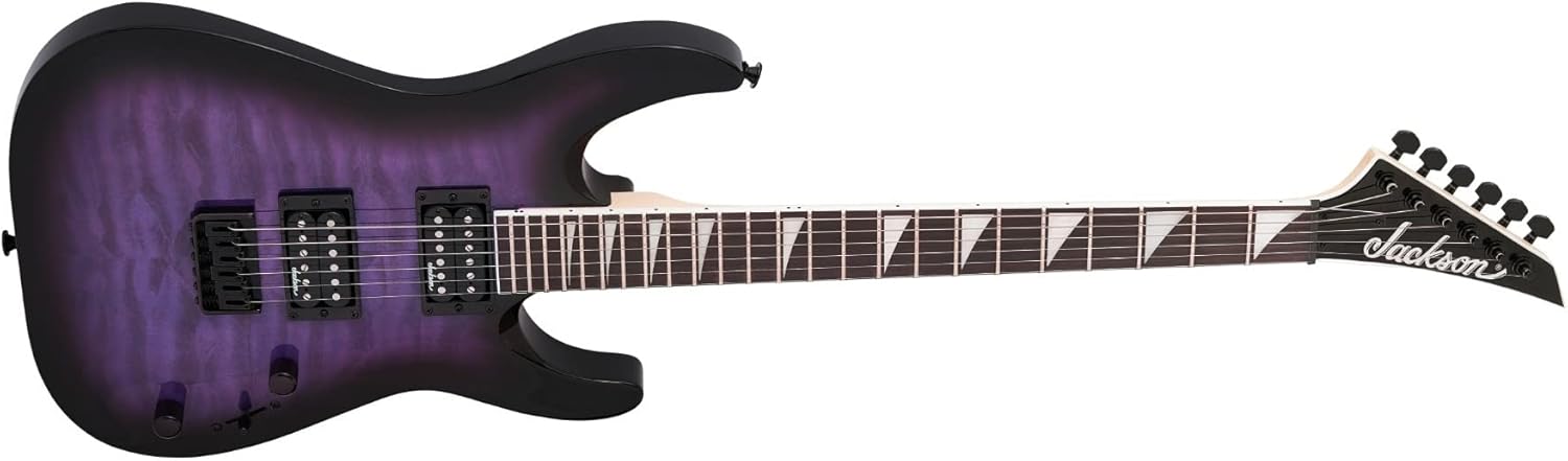 Jackson JS Series Dinky Arch Top JS32Q DKA HT Guitar Transparent Purple Burst Bundle with Molded Case k7q