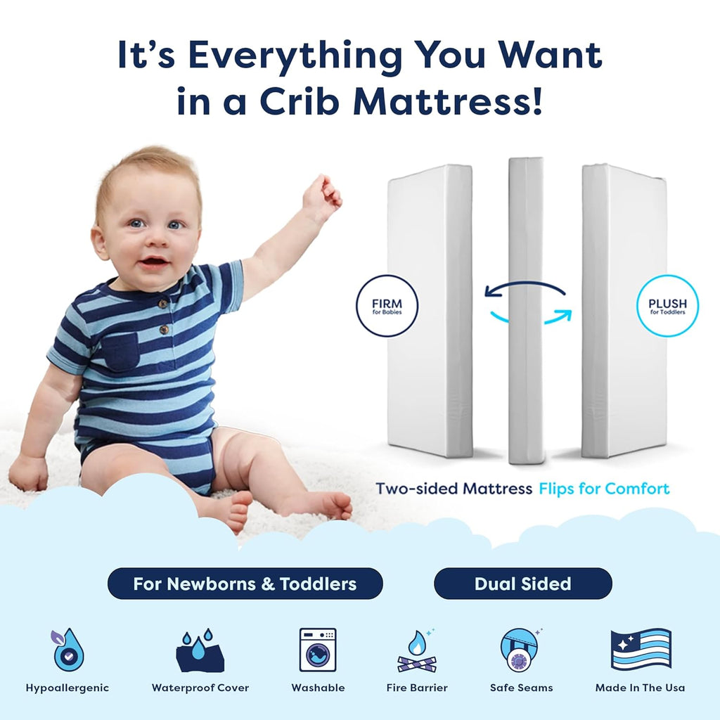 Crib Mattress Firm Dual Sided Waterproof 5in k7