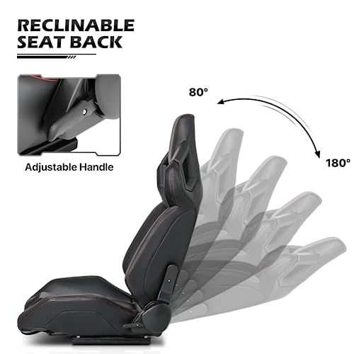 Racing Seat with Adjustable Lock Slide Red a7