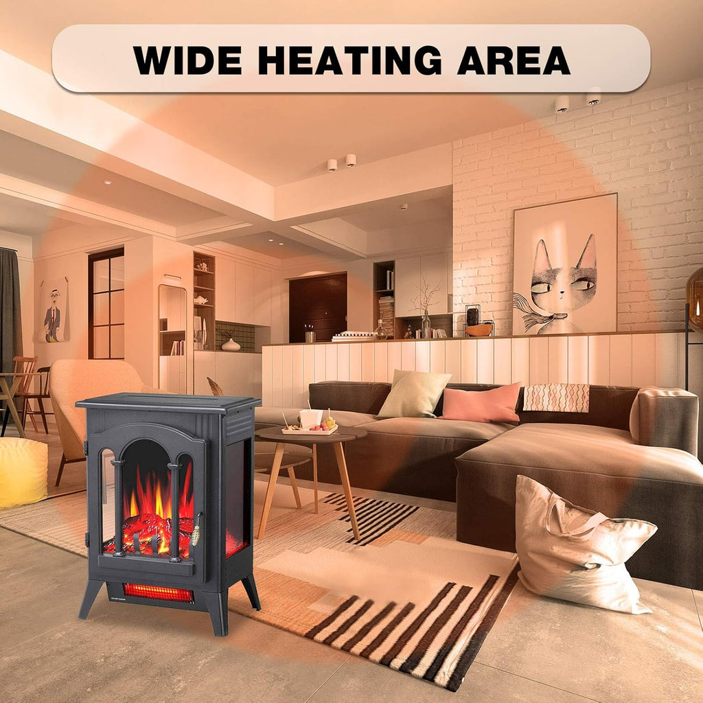 3D Infrared Electric Fireplace Heater Portable Thermostat q7k