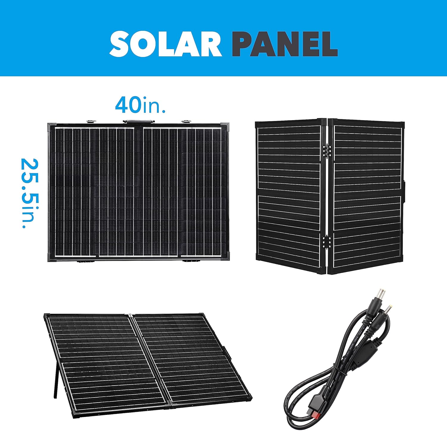 Solar Panel 100W Portable for RV Power Station Black k7