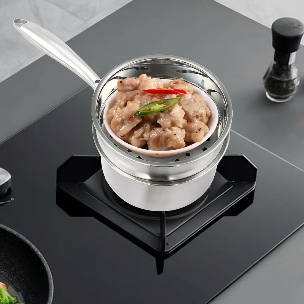 Stainless Steel Steamer Pot with Saucepan and Lid a7