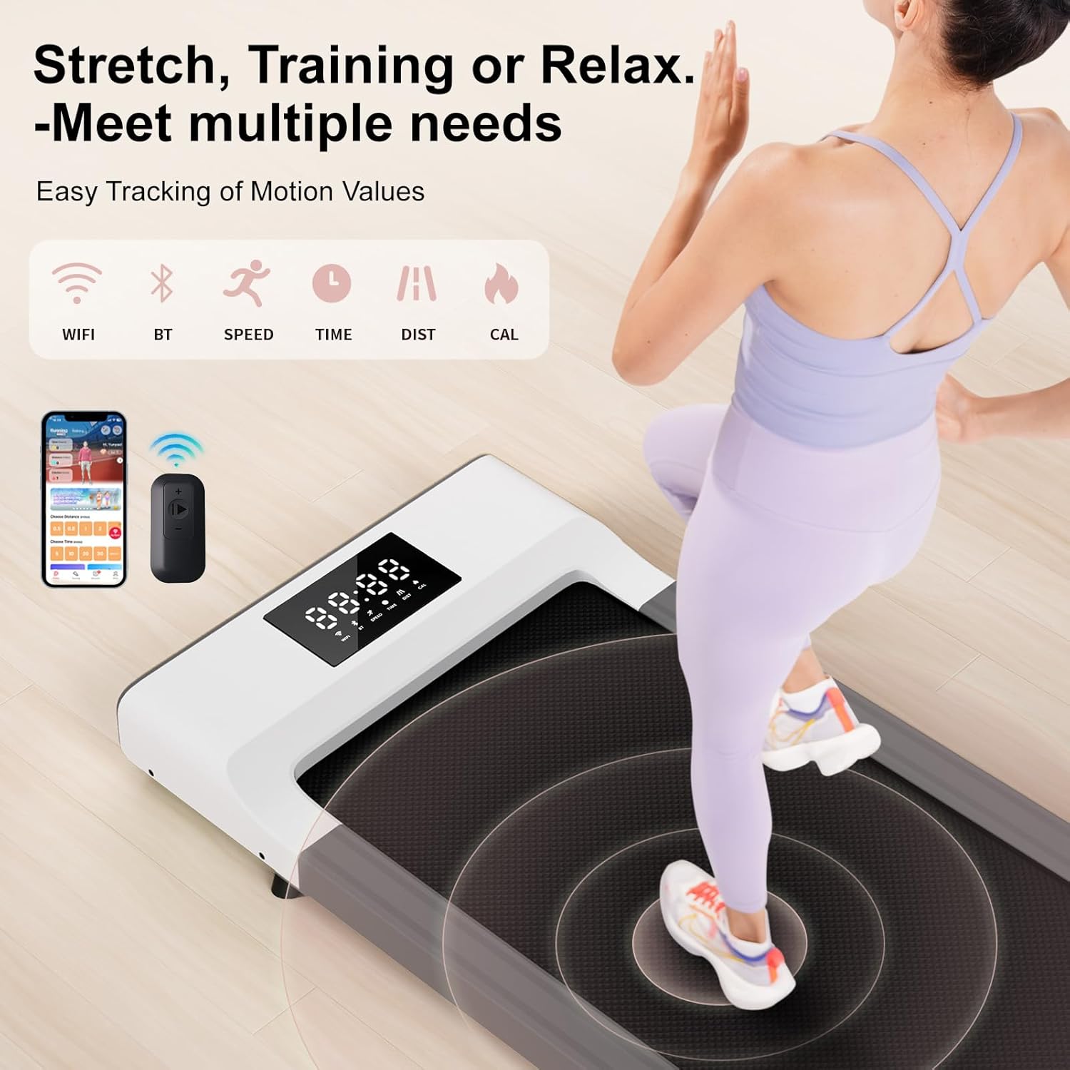 Walking Pad Treadmill Under Desk Portable with Remote LED Display 7k