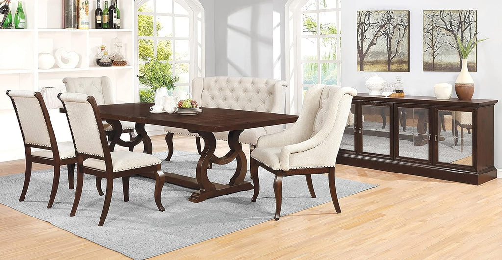 Arm Chairs with Button Tufting and Nailhead Trim Set of 2 k7m