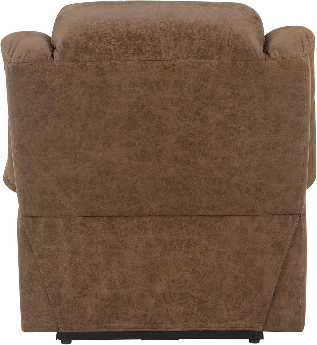 Power Lift Recliner Chair for Elderly with Heat and Massage Brown Leather a7