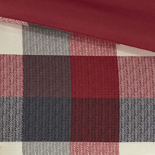 Cabin Lodge Plaid Comforter Set King 7 Piece Red a7