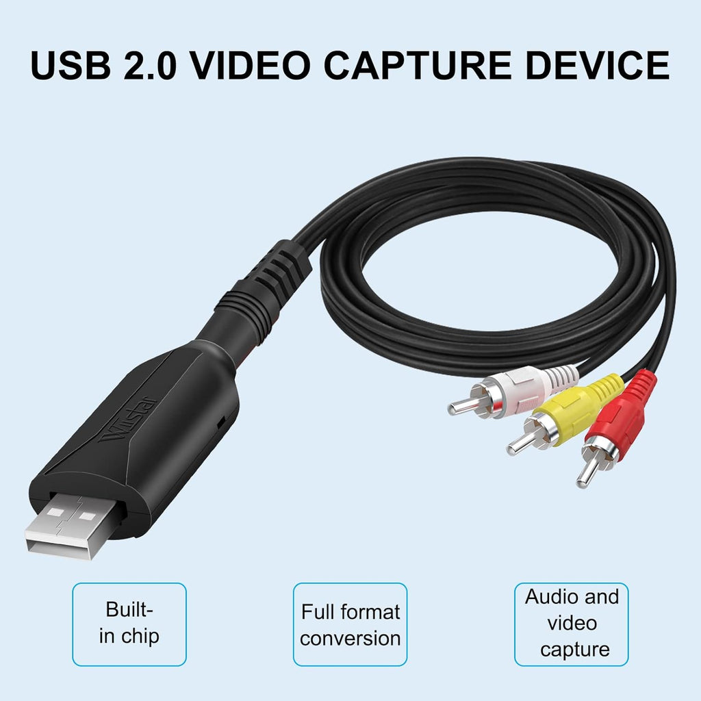 USB Video Capture Card Adapter for VHS to DVD Converter k7