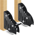2 Pcs Sliding Library Ladder Floor Roller with Brake Movable Rolling Ladder Hardware Floor Roller Wheels Furniture Floor Rollers Ladder Accessories for Home Indoor Rolling Stepladder, Black
